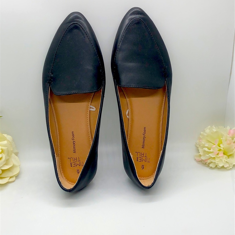 Time and Tru Memory foam black flats